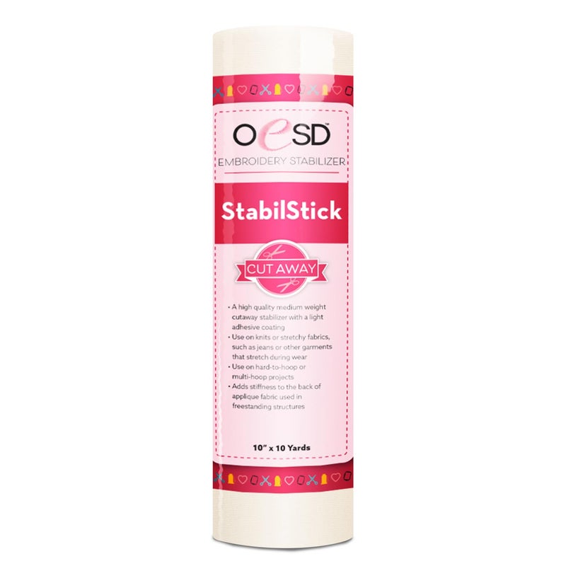 OESD StabilStick Cut Away Embroidery Stabilizer 10" x 10 Yd Roll - Image 1